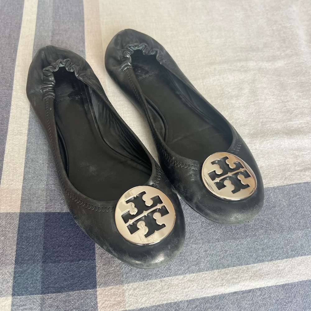 Tory Burch Black Flats